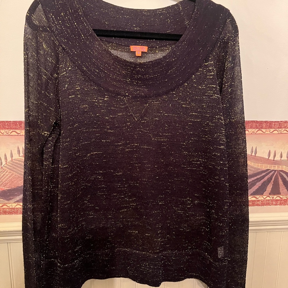 Chan Luu  Gold Thread Mesh  Top